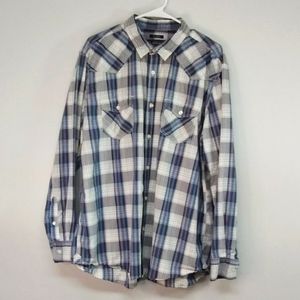 American Rag button down collared shirt men's 2XL blue